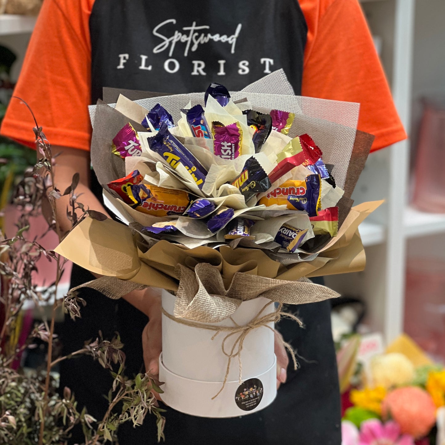 Chocolate Flowers Hat Box