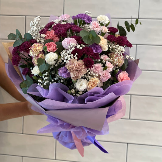 Cottage Carnations & Chrysanthemum Bouquet